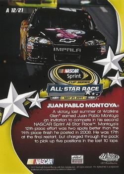 2011 Wheels Main Event - All-Stars Holofoil #A 12 Juan Pablo Montoya Back