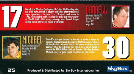 1994 SkyBox #25 Darrell Waltrip/Michael Waltrip Cars Back
