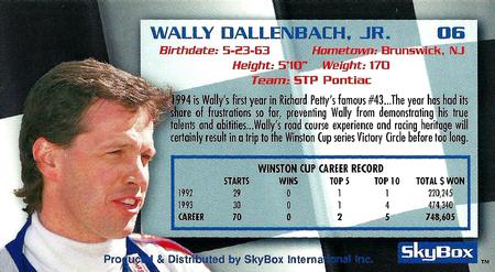 1994 SkyBox #06 Wally Dallenbach Jr.'s Car Back