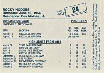 1987 World of Outlaws #24 Rocky Hodges Back