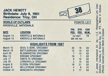 1987 World of Outlaws #38 Jack Hewitt Back