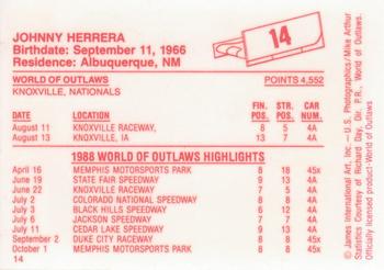 1988 World of Outlaws #14 Johnny Herrera Back