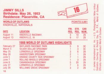 1988 World of Outlaws #16 Jimmy Sills Back