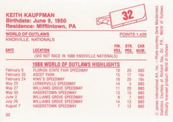 1988 World of Outlaws #32 Keith Kauffman Back
