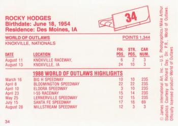 1988 World of Outlaws #34 Rocky Hodges Back