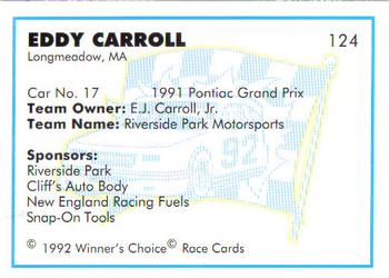 1992 Winner's Choice Busch #124 Eddy Carroll Jr.'s Car Back