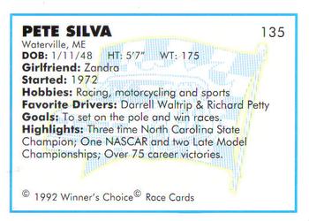 1992 Winner's Choice Busch #135 Pete Silva Back