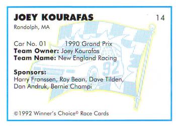 1992 Winner's Choice Busch #14 Joey Kourafas' Car Back
