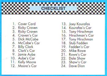 1992 Winner's Choice Busch #51 Checklist Card Front