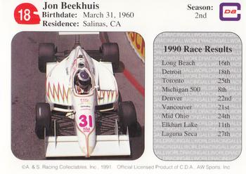 1991 All World #18 Jon Beekhuis Back