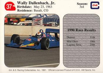 1991 All World #37 Wally Dallenbach Jr. Back