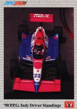1991 All World #42 '90 P.P.G. Indy Driver Standings Front