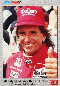1991 All World #43 '90 Indy Qualifying Record Holder Emerson Fittipaldi Front