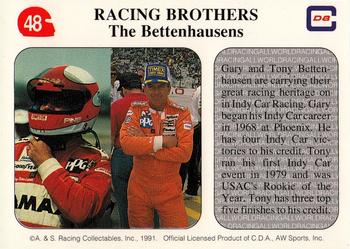 1991 All World #48 Racing Brothers The Bettenhausens Tony Gary Back