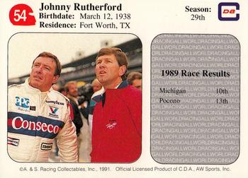 1991 All World #54 Johnny Rutherford Back