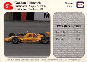 1991 All World #61 Gordon Johncock Back