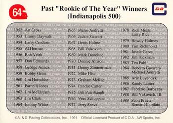 1991 All World #64 '89 Co-Rookies of the Year Bernard Jourdain & Scott Pruett Back