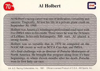1991 All World #70 In Memory of Al Holbert Back