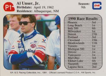 1991 All World #P1 Al Unser Jr. Back