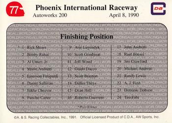 1991 All World #77 '90 Phoenix Race Back