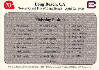 1991 All World #78 '90 Long Beach Race Back
