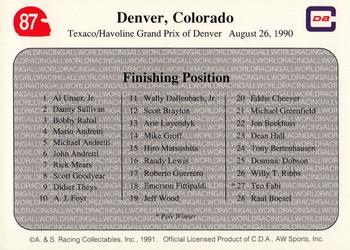 1991 All World #87 '90 Denver Race Back