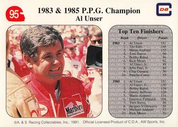 1991 All World #95 1983 & 1985 P.P.G. Champion Al Unser Back