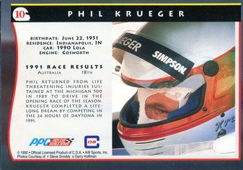 1992 All World Indy #10 Phil Krueger Back