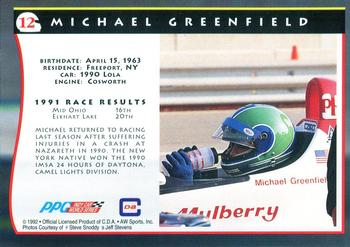 1992 All World Indy #12 Michael Greenfield Back