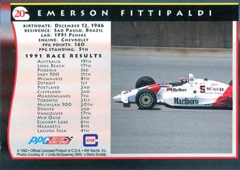 1992 All World Indy #20 Emerson Fittipaldi Back