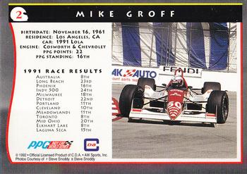 1992 All World Indy #2 Mike Groff Back