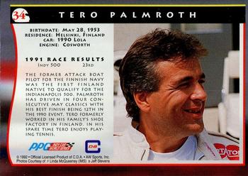 1992 All World Indy #34 Tero Palmroth Back