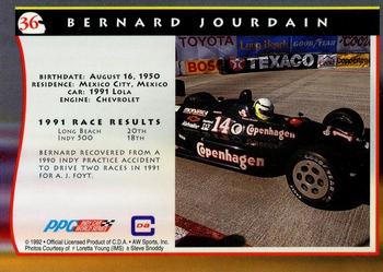 1992 All World Indy #36 Bernard Jourdain Back