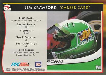 1992 All World Indy #75 Jim Crawford Back