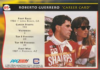 1992 All World Indy #85 Roberto Guerrero Back