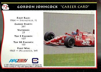 1992 All World Indy #72 Gordon Johncock Back