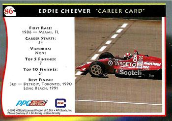 1992 All World Indy #86 Eddie Cheever Back