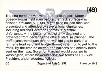 1991 Collegiate Collection Legends of Indy #49 The Speedway's First Event Back