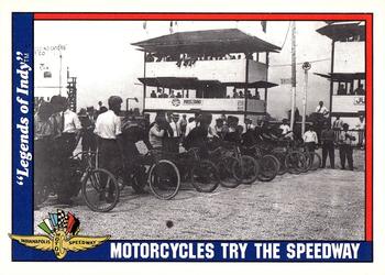 1991 Collegiate Collection Legends of Indy #50 Motorcycles Try the Speedway Front