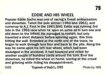 1992 Collegiate Collection Legends of Indy #79 Eddie And His Wheel Back