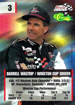 1995 Finish Line #3 Darrell Waltrip Back