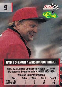 1995 Finish Line #9 Jimmy Spencer Back