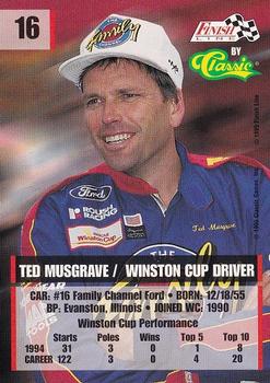 1995 Finish Line #16 Ted Musgrave Back