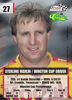 1995 Finish Line #27 Sterling Marlin Back