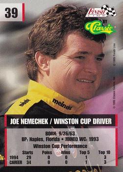 1995 Finish Line #39 Joe Nemechek Back