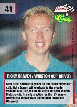 1995 Finish Line #41 Ricky Craven Back