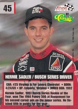 1995 Finish Line #45 Hermie Sadler Back