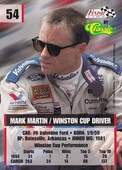 1995 Finish Line #54 Mark Martin Back