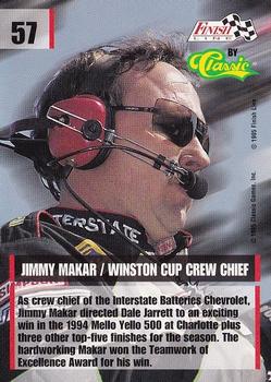 1995 Finish Line #57 Jimmy Makar Back