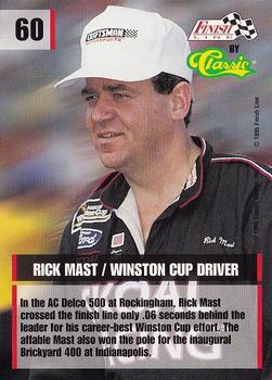 1995 Finish Line #60 Rick Mast Back
